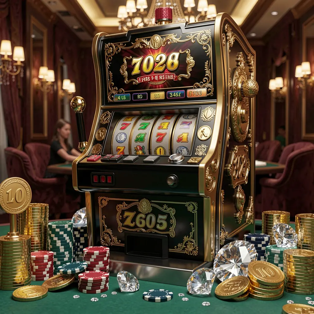 Luxury black and gold slot machine with flying coins and poker chips showcasing the thrilling casino atmosphere of JILIBB2 online slots in the Philippines